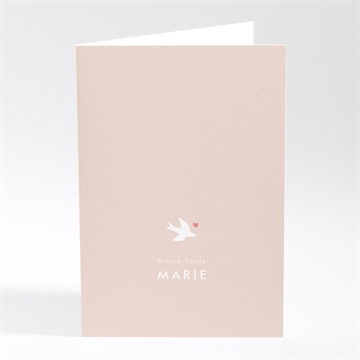 Menükarte Taufe taube und blumenkranz