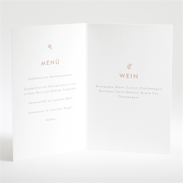 Menükarte Taufe taube und blumenkranz - Intérieur du menu
