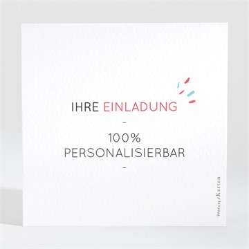 Hochzeitseinladung blanco - 9,5x9,5cm (n301187) - Vue 2