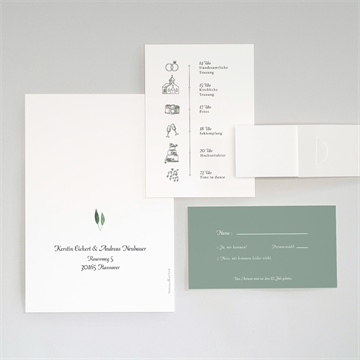 Hochzeitseinladung blätterband - Vue 4