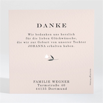 Dankeskarte Geburt pastell kranz - Vue 2
