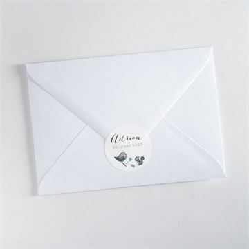 Sticker Geburt blumenkranz blau - Vue 3