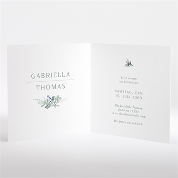 Hochzeitseinladung aquarell poesie mit initiale - Vue 2