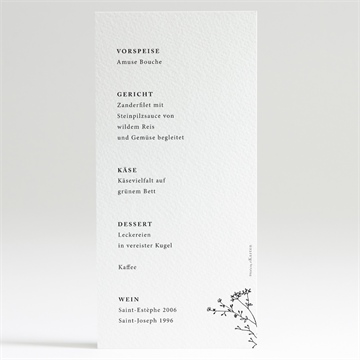 Menükarte Hochzeit zartes trio - Vue 2