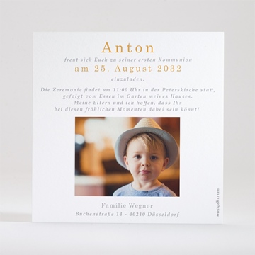 Einladung Kommunion senfgelb - Vue 3