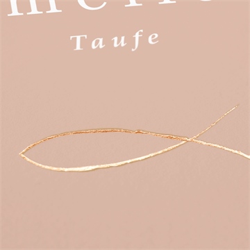 Einladung Taufe goldgravur rosa - Marquage à chaud OR