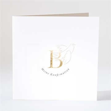 Einladung Konfirmation goldbuchstabe