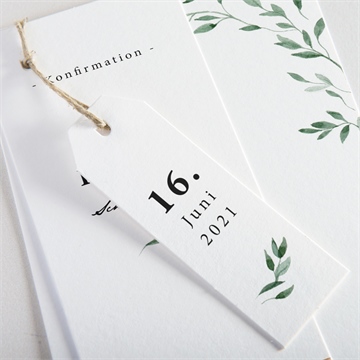 Einladung Konfirmation zarte olivenblätter - Vue 2