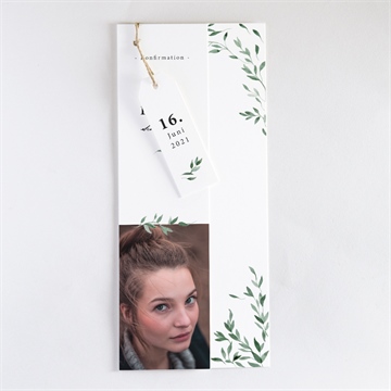 Einladung Konfirmation zarte olivenblätter - vue 3