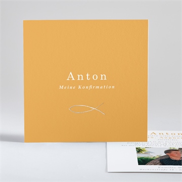 Einladung Konfirmation strahlendes gelb