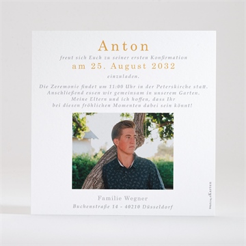 Einladung Konfirmation strahlendes gelb - Vue 3