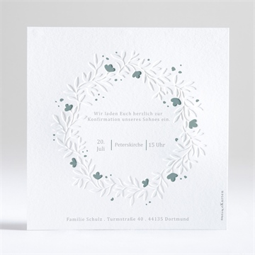 Einladung Konfirmation smaragder blumenkranz - Vue 3