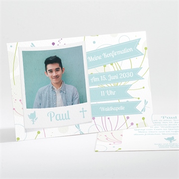 Einladung Konfirmation blaue konfirmation