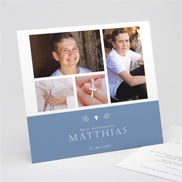 Einladung Konfirmation vergiss mein nicht blau