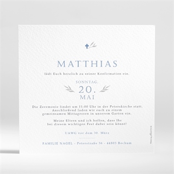 Einladung Konfirmation vergiss mein nicht blau - Vue 2