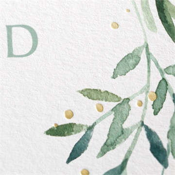 Einladung Konfirmation vergoldeter blumenkranz - Vue 2