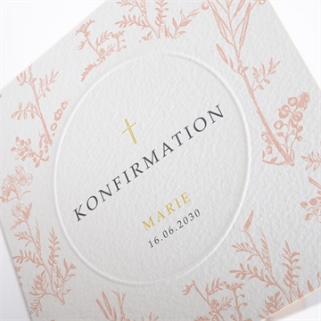 Einladung Konfirmation zarte pflanzenmalerei - Vue 2