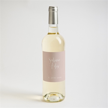 Flaschenetikett Hochzeit zartrosa und kupfer - Vue 2