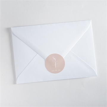 Aufkleber Hochzeit zartrosa und kupfer - Vue 3