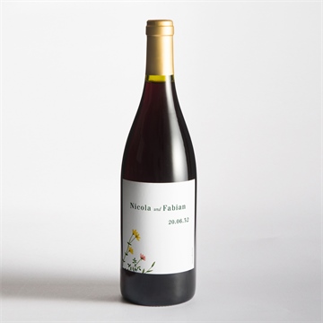 Flaschenetikett Hochzeit wilde blumen - Vue 2