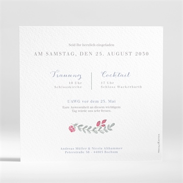 Hochzeitseinladung blumenrahmen - Vue 2