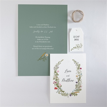 Hochzeitseinladung gravur mit ländlichem motiv - Vue 5