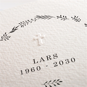 Trauerkarte filigraner blätterkanz - vue 2