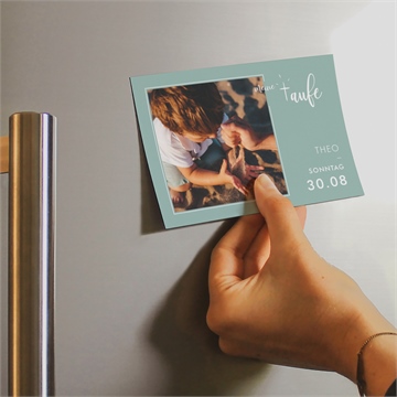 Einladung Taufe silbernes kreuz - magnet - Vue 2