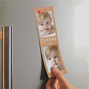 Einladung Taufe rosa girlande - magnet - Vue 2