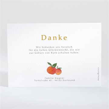Dankeskarte Geburt kleine zitrusfrüchte - Vue 2