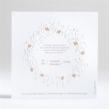 Einladung Hochzeitsjubiläum reliefkarte - 25 jahre - vue 3