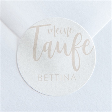 Aufkleber Taufe kupfer schrift