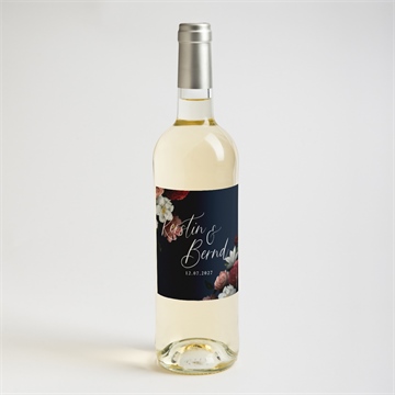 Flaschenetikett Hochzeit nachtblumen - Vue 2