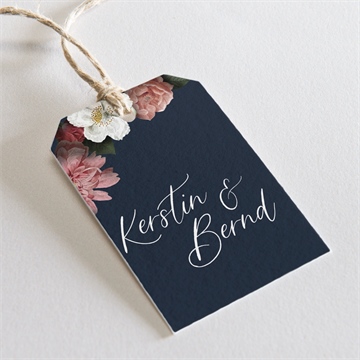 Geschenkanhänger Hochzeit nachtblumen