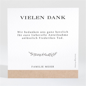 Trauerdanksagung kraftschöpfen - quadrat klein - Vue 2