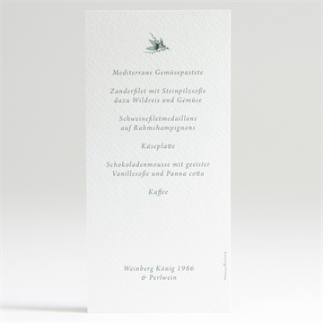 Menükarte Hochzeit aquarell poesie mit initiale - Vue 2