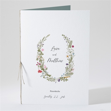 Kirchenheft Hochzeit gravur mit ländlichem motiv