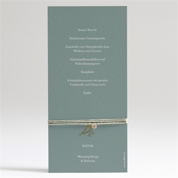 Menükarte Hochzeit gravur mit ländlichem motiv - Vue 2