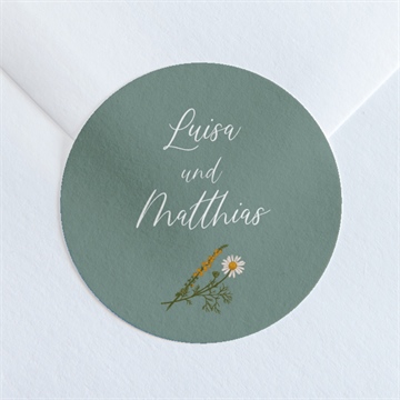 Aufkleber Hochzeit gravur mit ländlichem motiv