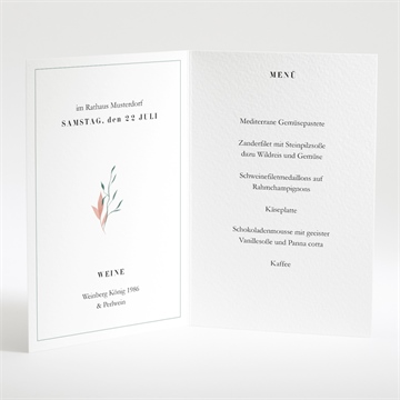 Menükarte Hochzeit blättersamen - Vue 2