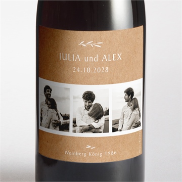 Flaschenetikett Hochzeit boheme schick