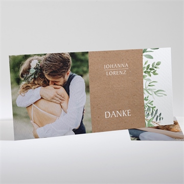 Dankeskarte Hochzeit blätterschmuck