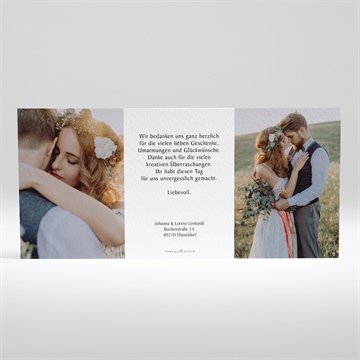 Dankeskarte Hochzeit blätterschmuck - Vue 2