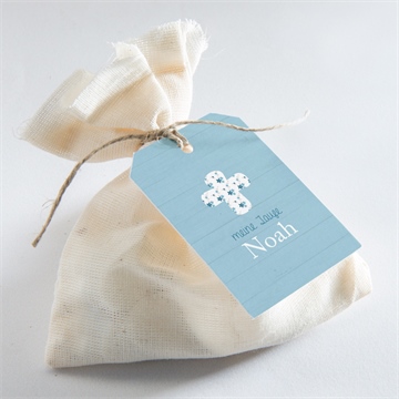 Geschenkanhänger Taufe blaue schleife - Vue 2