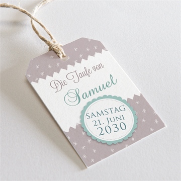 Geschenkanhänger Taufe vogelgesang junge