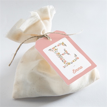 Geschenkanhänger Taufe blumenalphabet mädchen - Vue 2