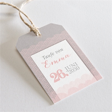 Geschenkanhänger Taufe matrose in rosa