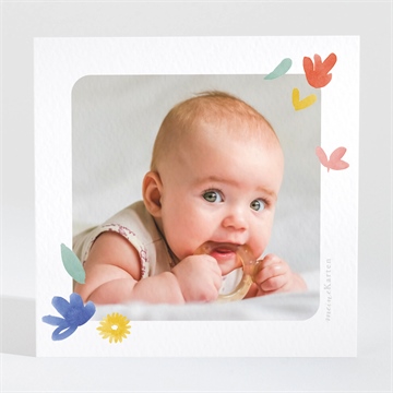 Dankeskarte Geburt flowerpower - Vue 2