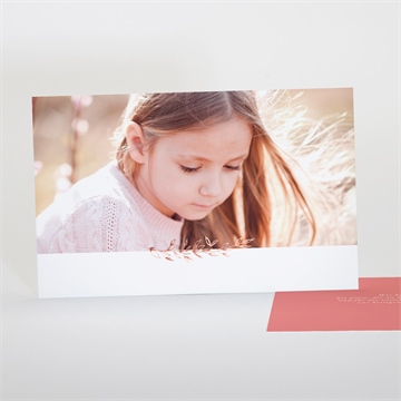 Dankeskarte Kommunion kupferblätterranke - kupfer