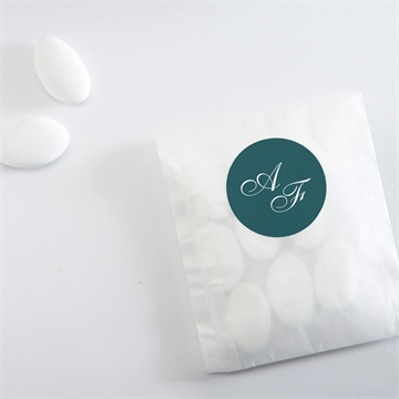 Aufkleber Hochzeit klassisches monogramm - Vue 4